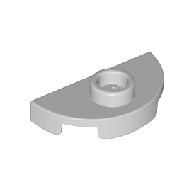 Light Bluish Gray Plate, Round 1 x 2 Half with 1 Stud Jumper
