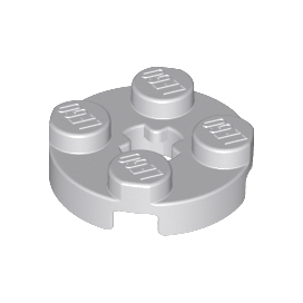 Light Bluish Gray Plate, Round 2 x 2 with Axle Hole