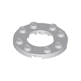 Light Bluish Gray Plate, Round 4 x 4 with 2 x 2 Round Open Center