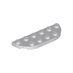 Light Bluish Gray Plate, Round Corner 2 x 6 Double