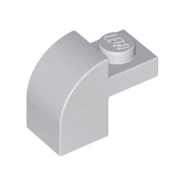 Light Bluish Gray Slope, Curved 2 x 1 x 1 1/3 with Recessed Stud