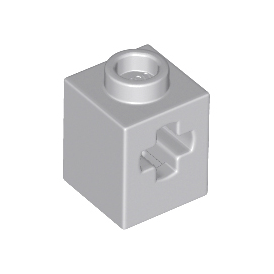 Light Bluish Gray Technic, Brick 1 x 1 with Axle Hole