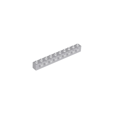 Light Bluish Gray Technic, Brick 1 x 10 with Holes