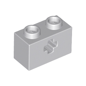 Light Bluish Gray Technic, Brick 1 x 2 with Axle Hole
