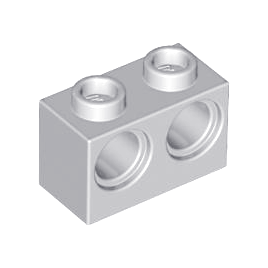 Light Bluish Gray Technic, Brick 1 x 2 with Holes