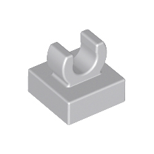 Light Bluish Gray Tile, Modified 1 x 1 with Open O Clip