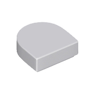 Light Bluish Gray Tile, Round 1 x 1 Half Circle Extended