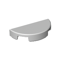 Light Bluish Gray Tile, Round 1 x 2 Half