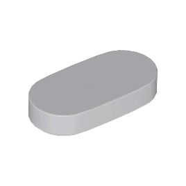 Light Bluish Gray Tile, Round 1 x 2 Oval
