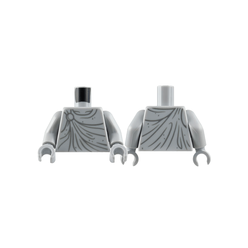 Light Bluish Gray Torso Statue Robe with Dark Bluish Gray Gather Lines, Wrinkles, and Clasp at Right Shoulder Pattern / Light Bluish Gray Arms / Light Bluish Gray Hands