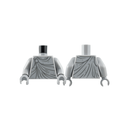 Light Bluish Gray Torso Statue Robe with Dark Bluish Gray Gather Lines, Wrinkles, and Clasp at Right Shoulder Pattern / Light Bluish Gray Arms / Light Bluish Gray Hands
