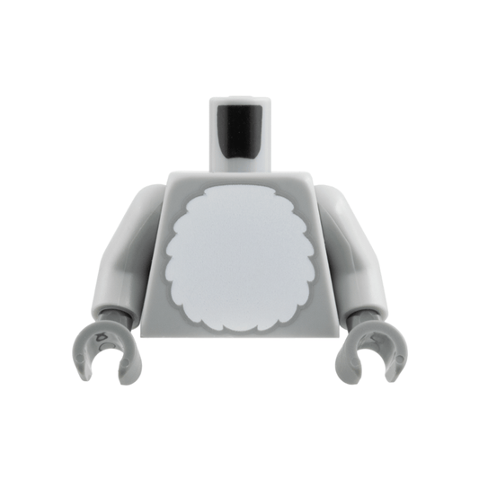Light Bluish Gray Torso White Round Fur Belly Pattern / Light Bluish Gray Arms / Dark Bluish Gray Hands