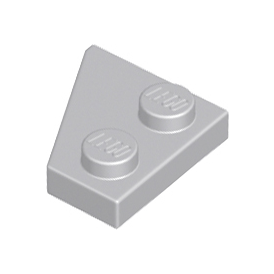 Light Bluish Gray Wedge, Plate 2 x 2 Right