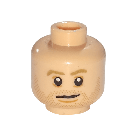 Light Nougat Minifigure, Head Dark Tan Eyebrows and Beard Stubble, Nougat Chin Dimple, Neutral Pattern
