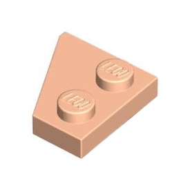 Light Nougat Wedge, Plate 2 x 2 Right