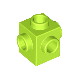 Lime Brick, Modified 1 x 1 with Studs on 4 Sides