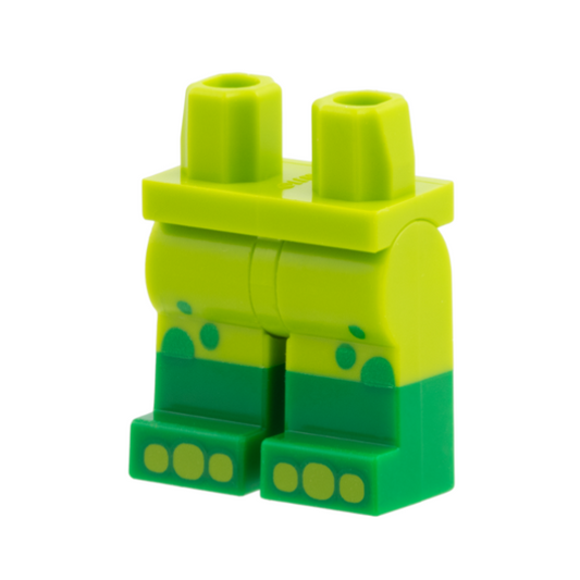 Lime Hips and Legs with Molded Green Lower Legs / Boots, Bright Green Spots, Lime Toes Pattern
