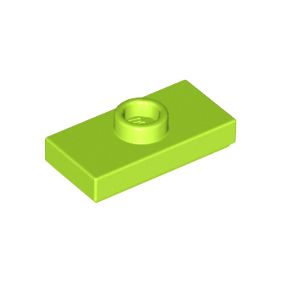 Lime Plate, Modified 1 x 2 with 1 Stud with Groove and Bottom Stud Holder Jumper
