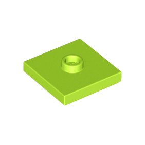 Lime Plate, Modified 2 x 2 with Groove and 1 Stud in Center Jumper