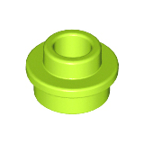 Lime Plate, Round 1 x 1 with Open Stud