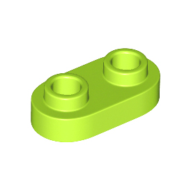 Lime Plate, Round 1 x 2 with Open Studs