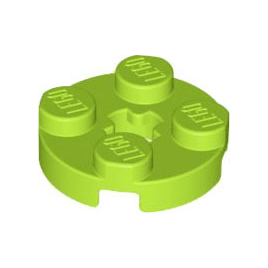 Lime Plate, Round 2 x 2 with Axle Hole