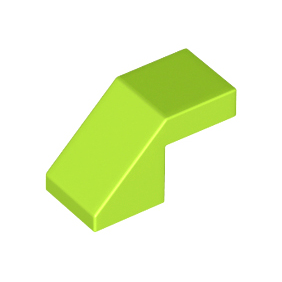 Lime Slope 45 2 x 1 with Cutout without Stud