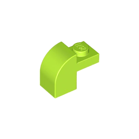 Lime Slope, Curved 2 x 1 x 1 1/3 with Recessed Stud