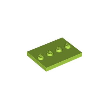 Lime Tile, Modified 3 x 4 with 4 Studs in Center