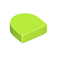 Lime Tile, Round 1 x 1 Half Circle Extended
