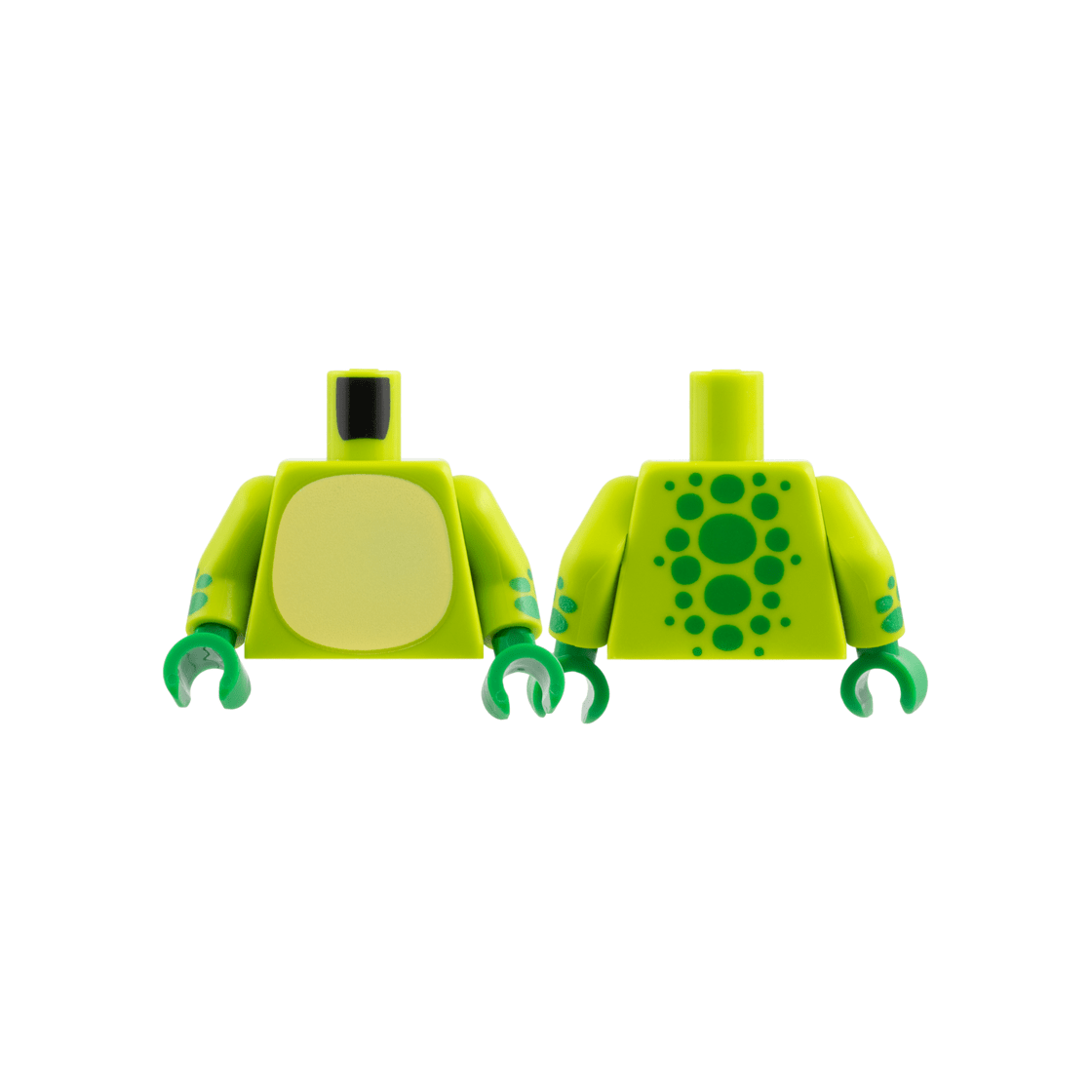 Lime Torso Bright Light Yellow Belly, Green Spots on Back Pattern / Lime Arms with Green Spots Pattern / Green Hands