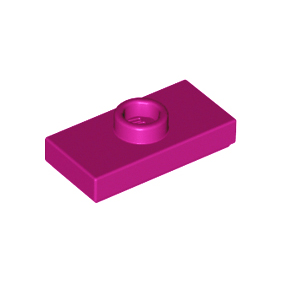 Magenta Plate, Modified 1 x 2 with 1 Stud with Groove and Bottom Stud Holder Jumper