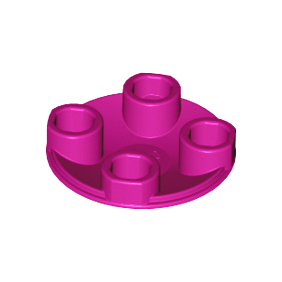 Magenta Plate, Round 2 x 2 with Rounded Bottom Boat Stud