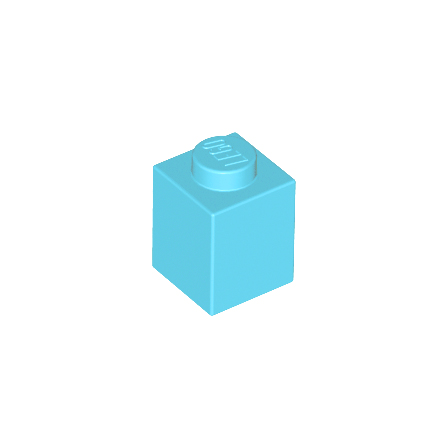 Medium Azure Brick 1 x 1