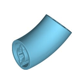 Medium Azure Brick, Round 2 x 2 D. 45 degrees Elbow 27.7mm Standing Height