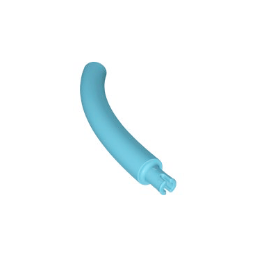 Medium Azure Dinosaur Tail / Neck Middle Section with Bar Hole and Technic Pin