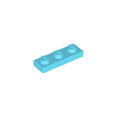 Medium Azure Plate 1 x 3