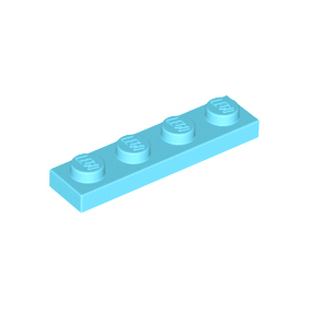 Medium Azure Plate 1 x 4