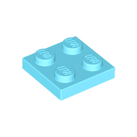 Medium Azure Plate 2 x 2
