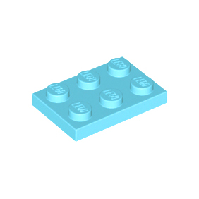 Medium Azure Plate 2 x 3