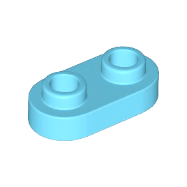 Medium Azure Plate, Round 1 x 2 with Open Studs