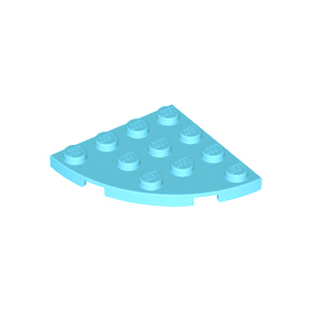 Medium Azure Plate, Round Corner 4 x 4