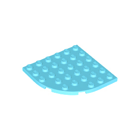 Medium Azure Plate, Round Corner 6 x 6