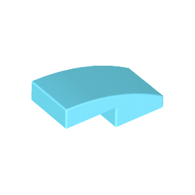 Medium Azure Slope, Curved 2 x 1 x 2/3