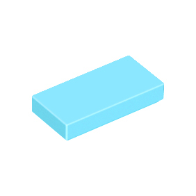 Medium Azure Tile 1 x 2