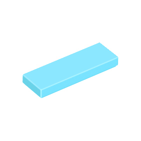 Medium Azure Tile 1 x 3