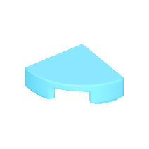 Medium Azure Tile, Round 1 x 1 Quarter