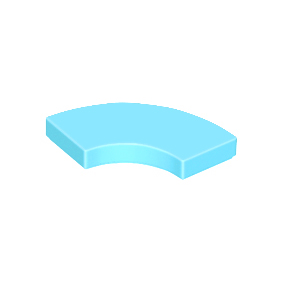 Medium Azure Tile, Round Corner 2 x 2 Macaroni
