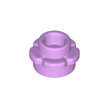 Medium Lavender Plate, Round 1 x 1 with Flower Edge 5 Petals