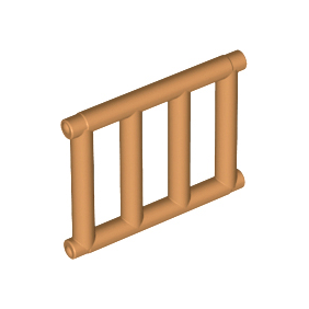 Medium Nougat Bar 1 x 4 x 3 Grille with End Protrusions